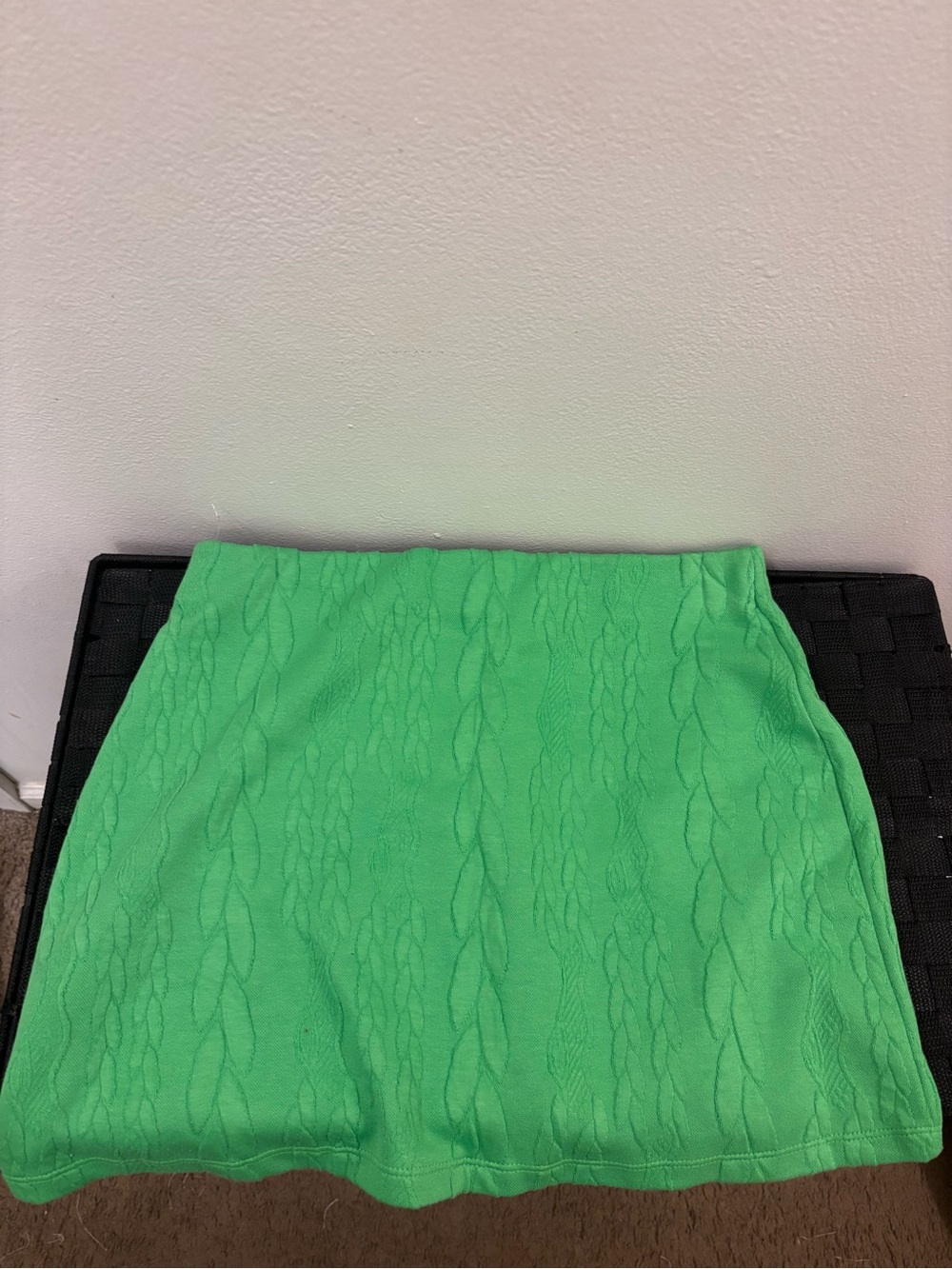 ZARA Green Cable-Knit Mini Skirt